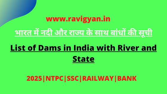 List of Dams in India with River and State